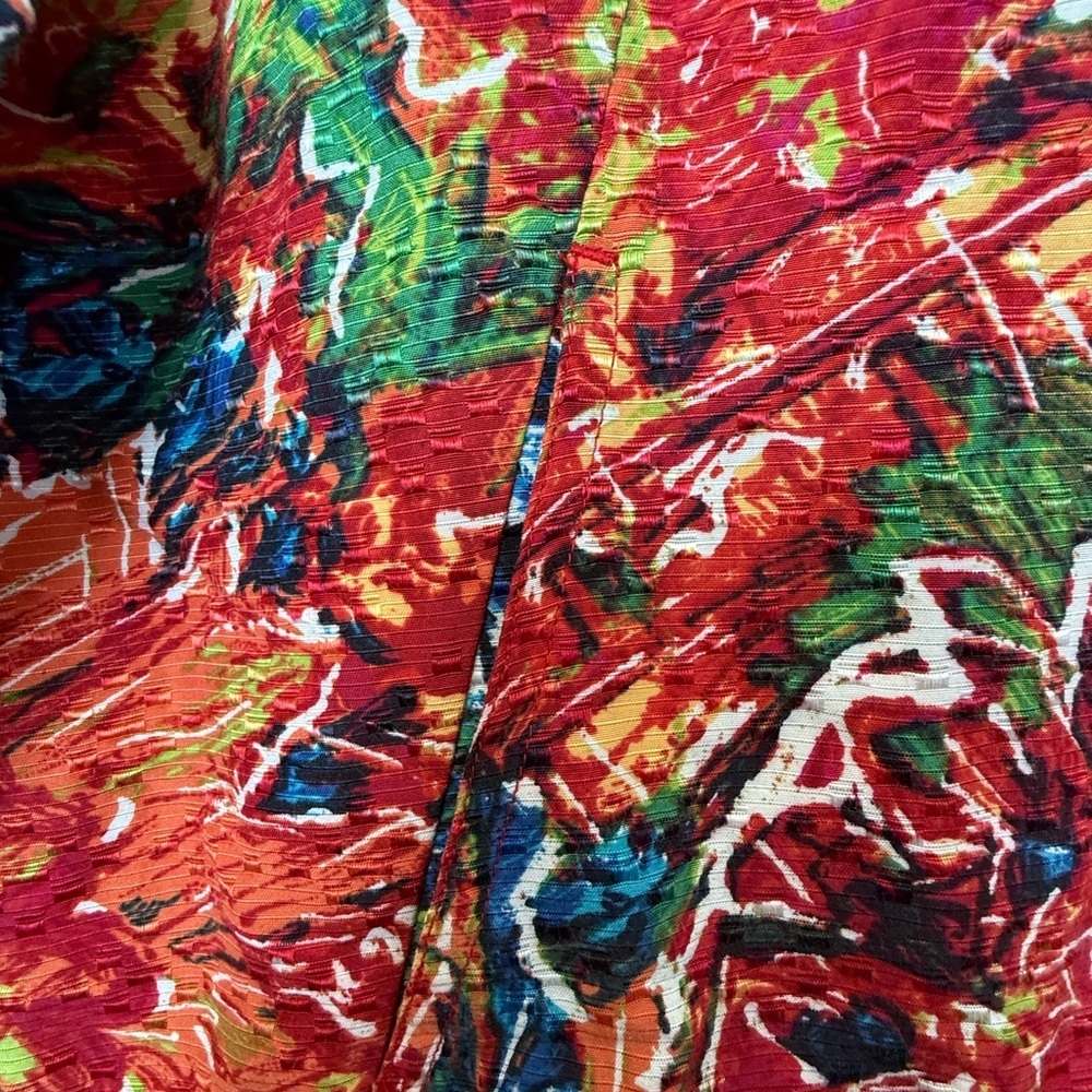 Chico's Multicolor Abstract Jacket Silk and Cotton Blend 🌱 - Picture 4 of 6